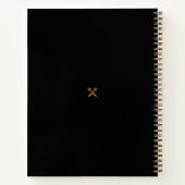 Name der beruflichen Stifte mit schwarzem und gold Notizblock (Rückseite)