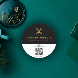 Name der beruflichen Stifte mit schwarzem und gold Runder Aufkleber