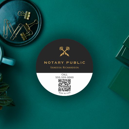 Name der beruflichen Stifte mit schwarzem und gold Runder Aufkleber