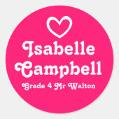 Name der Bildung der Graduate Runder Aufkleber (Vorderseite)