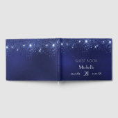 Name der Birthday Marine Blue Glitzer Gästebuch (Voll)
