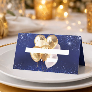Name der blauen Goldballons der Birthday Party Platzkarte