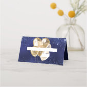 Name der blauen Goldballons der Birthday Party Platzkarte (Vorderseite)