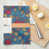 Name der blauen Herbstblätterfamilie Geschirrtuch (Viertel Falte)