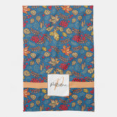 Name der blauen Herbstblätterfamilie Geschirrtuch (Vertikal)