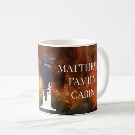Name der Blauen Hirsche Monogramm-Familie Kaffeetasse (VorderseiteRechts)
