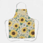 Name der blorgelben Sonnenblume Monogramm Schürze (Vorderseite)