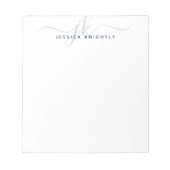Name der Blue-Script-Monogram-Initialen Notizblock (Vorderseite)