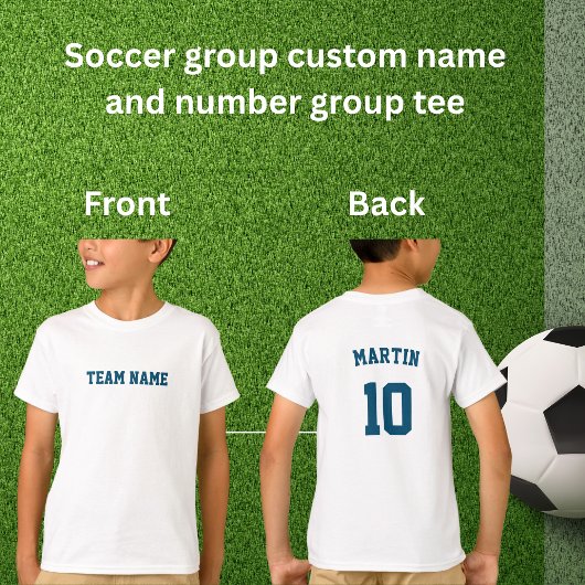 Name der Blue-Soccer-Mannschaft, benutzerdefiniert T-Shirt