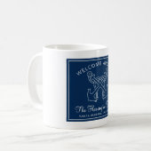 Name der Blue Welcome Bootfamilie Nautic Navy Kaffeetasse (Vorderseite Links)