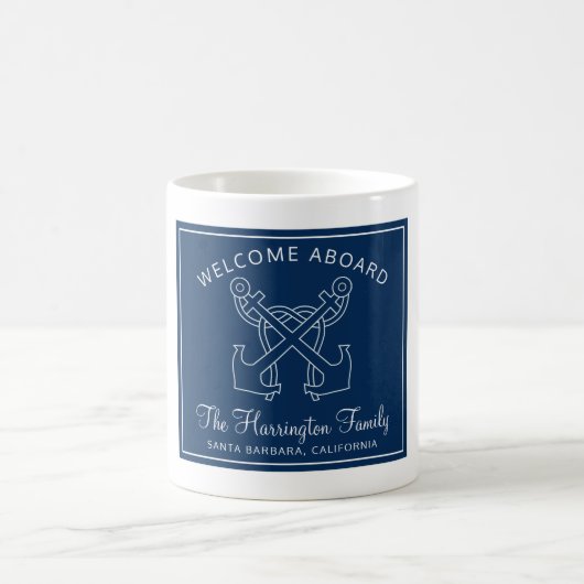Name der Blue Welcome Bootfamilie Nautic Navy Kaffeetasse (Mittel)
