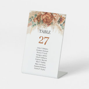 Name der Blume Boho Terracotta und Bordeaux Sockelschild