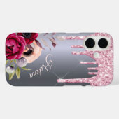 Name der Blume für den rosa Glitzer Case-Mate iPhone Hülle (Rückseite (Horizontal))