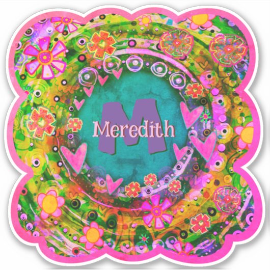 Name der Blume und erste Inspirivity FunPersonalis Aufkleber (Vorderseite)