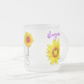 Name der Blume und Monogramm | Personalisierte Son Mattglastasse (VorderseiteRechts)