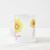 Name der Blume und Monogramm | Personalisierte Son Mattglastasse (Vorderseite Links)