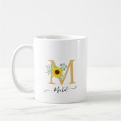 Name der Blumenblume Monogramm Kaffeetasse (Links)