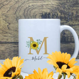 Name der Blumenblume Monogramm Kaffeetasse