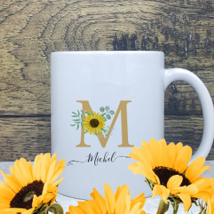 Name der Blumenblume Monogramm Kaffeetasse