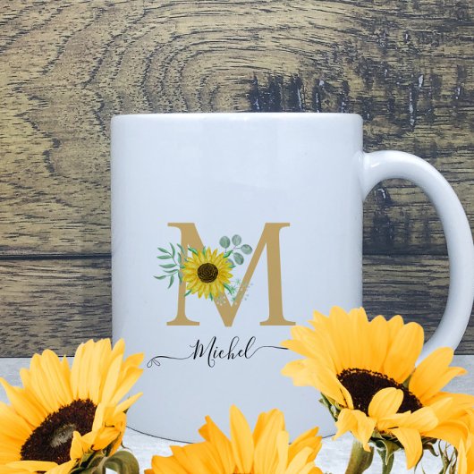 Name der Blumenblume Monogramm Kaffeetasse