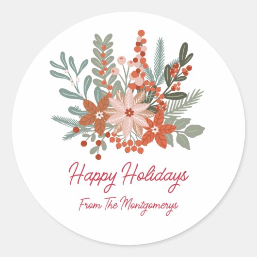 Name der Blumenfamilie Runder Aufkleber (Vorderseite)