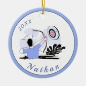 Name der Bogenartenserie, lila Bogenbogenbezeichnu Keramik Ornament (Vorne)