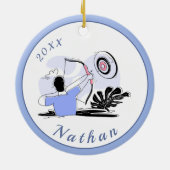 Name der Bogenartenserie, lila Bogenbogenbezeichnu Keramik Ornament (Hinten)