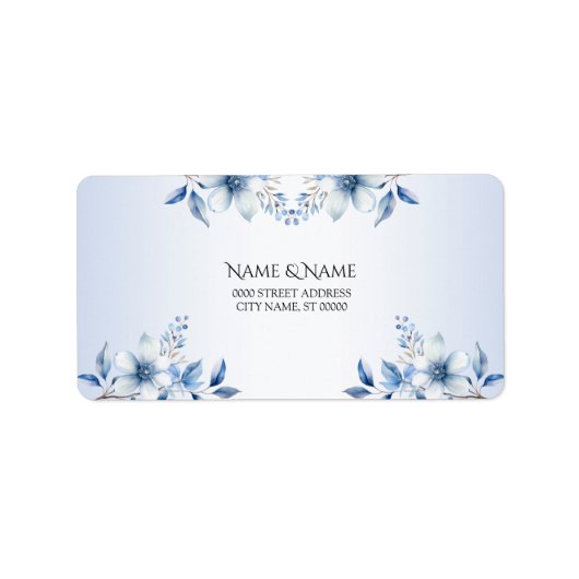 Name der botanischen blauen Blumen Adressaufkleber (Vorne)