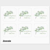 Name der botanischen Grünanlage Quadratischer Aufkleber (Blatt)