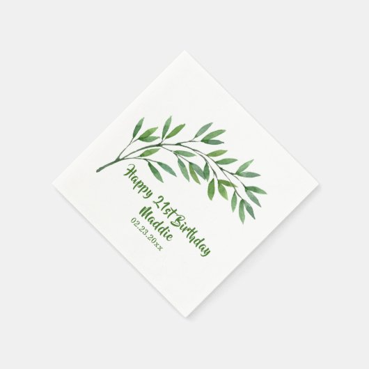 Name der botanischen Grünanlage Serviette (Ecke)