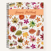 Name der botanischen Herbstlaub im Herbst Notizblock (Vorderseite)