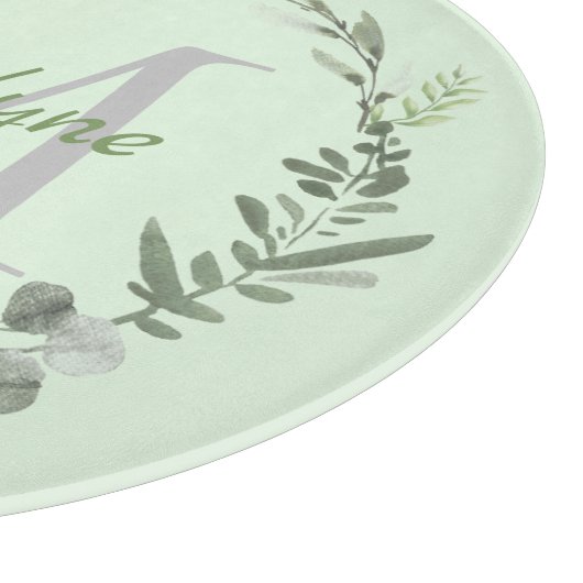 Name der Botanischen Kranzfamilie Monogram Schneidebrett (Ecke)