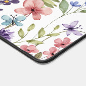 Name der botanischen Wildblume Monogramm weiß Schreibtischunterlage (Ecke)