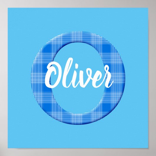 Name der Boys Benutzerdefinierter Karierter Buchst Poster (Vorne)