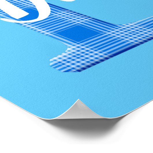 Name der Boys Karierter Buchstabe D Poster (Ecke)