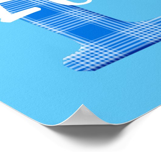 Name der Boys Karierter Buchstabe E Poster (Ecke)