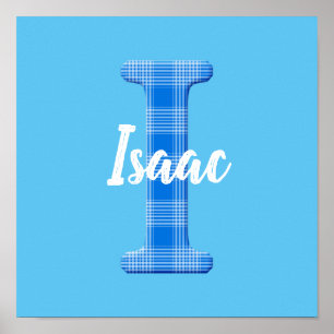 Name der Boys Karierter Buchstabe I Poster
