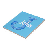 Name der Boys Karierter Buchstabe J Fliese (Seite)