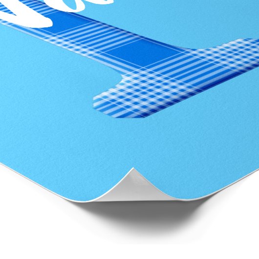 Name der Boys Karierter Buchstabe N Poster (Ecke)