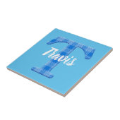 Name der Boys Karierter Buchstabe T Fliese (Seite)