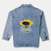Name der Braut Gelbe Sonnenblumen Blumenzehen Jeansjacke (Rückseite)