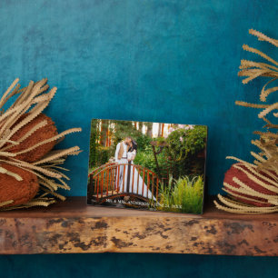 Name der Braut und Bezeichnung Datum 12x18 Hochzei Fotoplatte