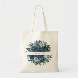 Name der Brautjungfrau in Navy und Blau Tragetasche