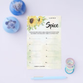 Name der Brautparty-Spielkarte für Gewürzsonnenblu Flyer (Einzeln)