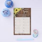 Name der Brautparty-Spielkarte für Gewürzsonnenblu Flyer (Einzeln)