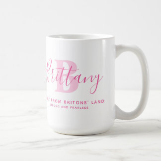 Name der Bretagne Bedeutung für Monogramm rosa Tex Kaffeetasse