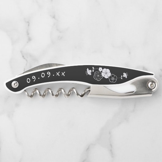 Name der Bridesmaid Datum Künstlerischer schwarzer Kellnermesser (Rückseite)