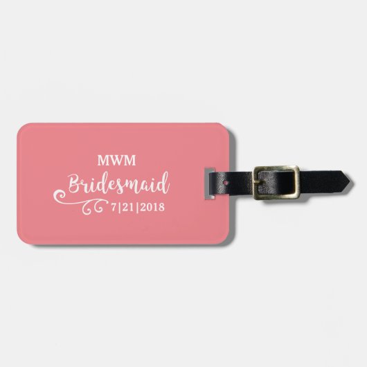 Name der Bridesmaid-Gastgeschenk Hochzeit oder Mon Gepäckanhänger (Vorderseite horizontal)
