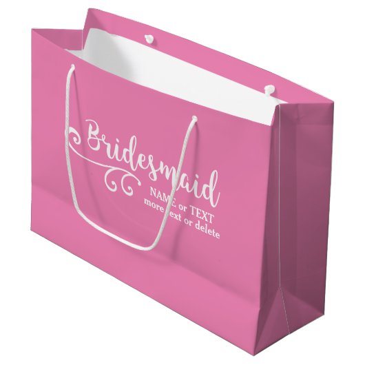 Name der Bridesmaid-Gastgeschenk Hochzeit oder Mon Große Geschenktüte (Vorderseite Schrägansicht)