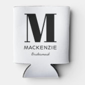 Name der Bridesmaid Monogram Dosenkühler (Vorderseite)